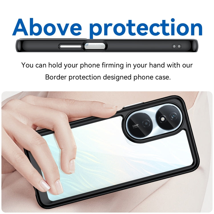 For Honor Play 50 Plus Colorful Series Acrylic Hybrid TPU Phone Case(Black)