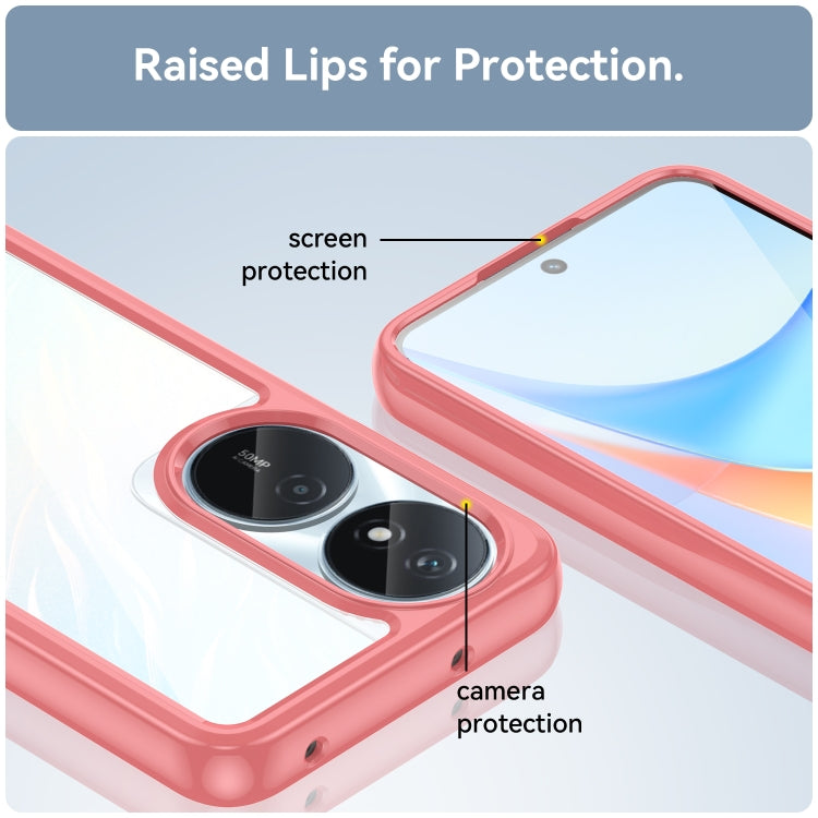 For Honor Play 50 Plus Colorful Series Acrylic Hybrid TPU Phone Case(Red)