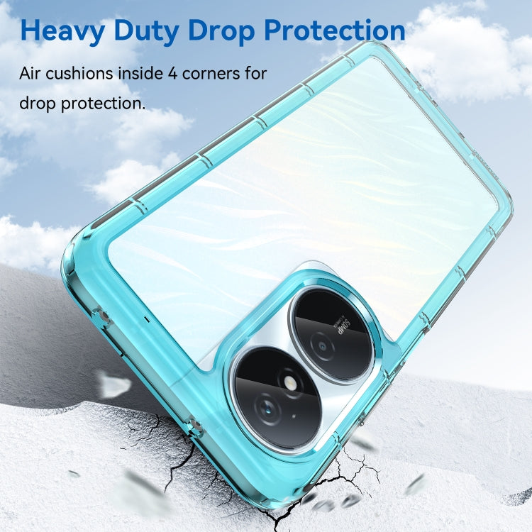 For Honor Play 50 Plus Colorful Series Acrylic Hybrid TPU Phone Case(Transparent Blue)