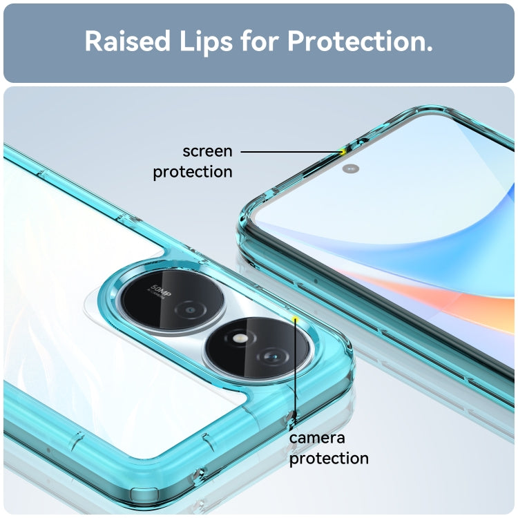 For Honor Play 50 Plus Colorful Series Acrylic Hybrid TPU Phone Case(Transparent Blue)