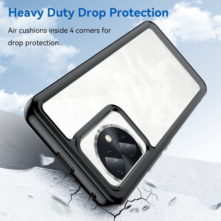 For Honor 100 Colorful Series Acrylic Hybrid TPU Phone Case(Black)