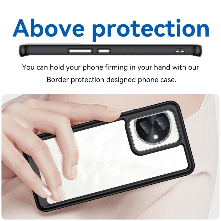 For Honor 100 Colorful Series Acrylic Hybrid TPU Phone Case(Black)