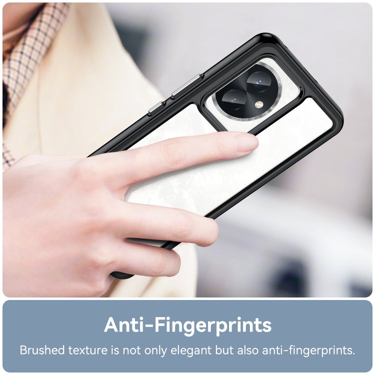 For Honor 100 Colorful Series Acrylic Hybrid TPU Phone Case(Black)