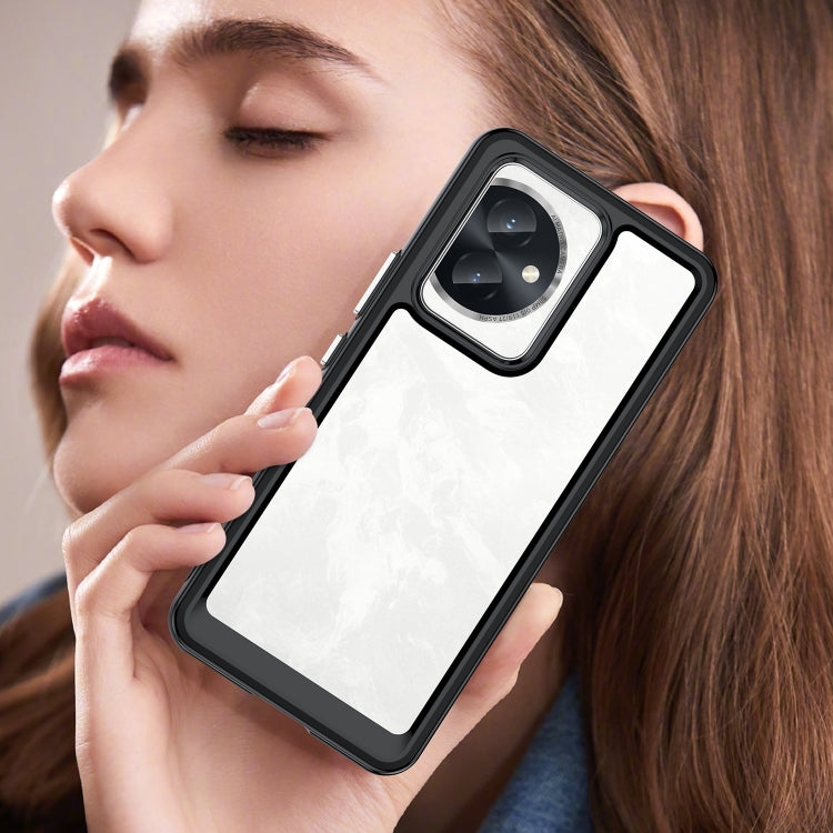 For Honor 100 Colorful Series Acrylic Hybrid TPU Phone Case(Black)