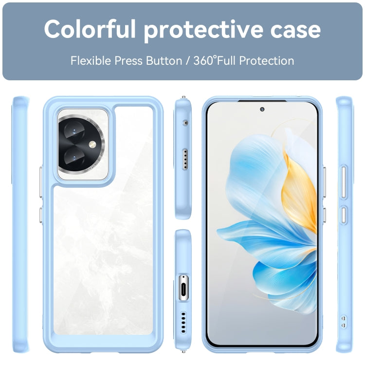 For Honor 100 Colorful Series Acrylic Hybrid TPU Phone Case(Blue)