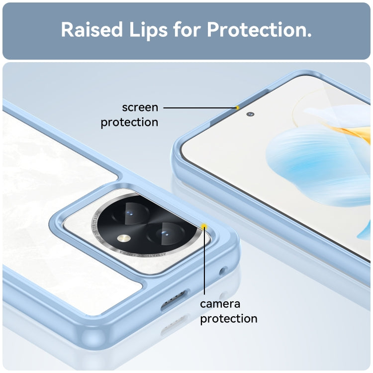 For Honor 100 Colorful Series Acrylic Hybrid TPU Phone Case(Blue)