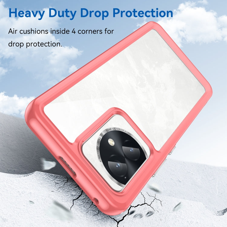 For Honor 100 Colorful Series Acrylic Hybrid TPU Phone Case(Red)