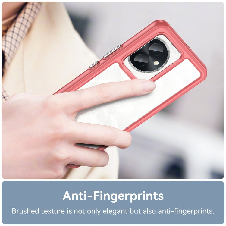 For Honor 100 Colorful Series Acrylic Hybrid TPU Phone Case(Red)