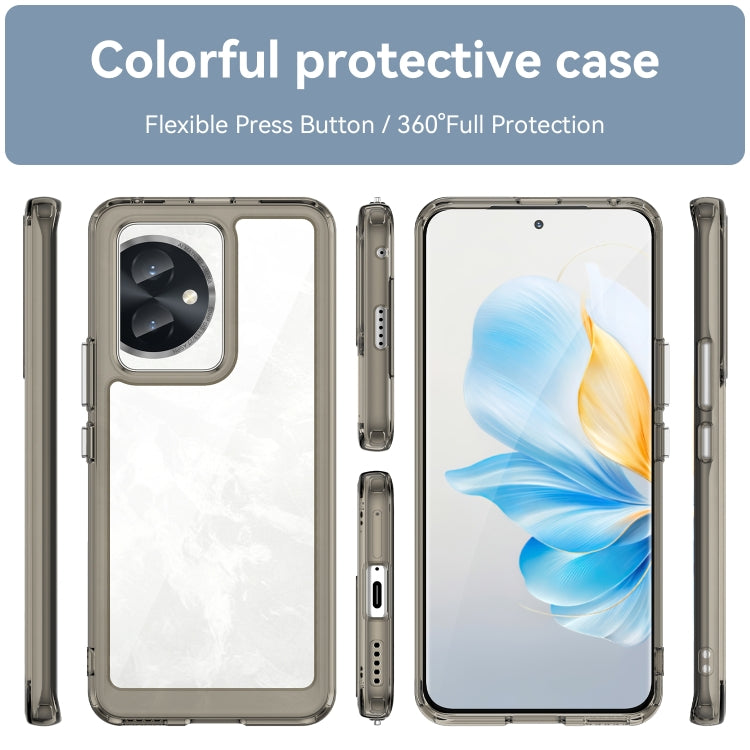 For Honor 100 Colorful Series Acrylic Hybrid TPU Phone Case(Transparent Grey)