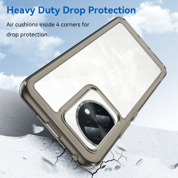 For Honor 100 Colorful Series Acrylic Hybrid TPU Phone Case(Transparent Grey)