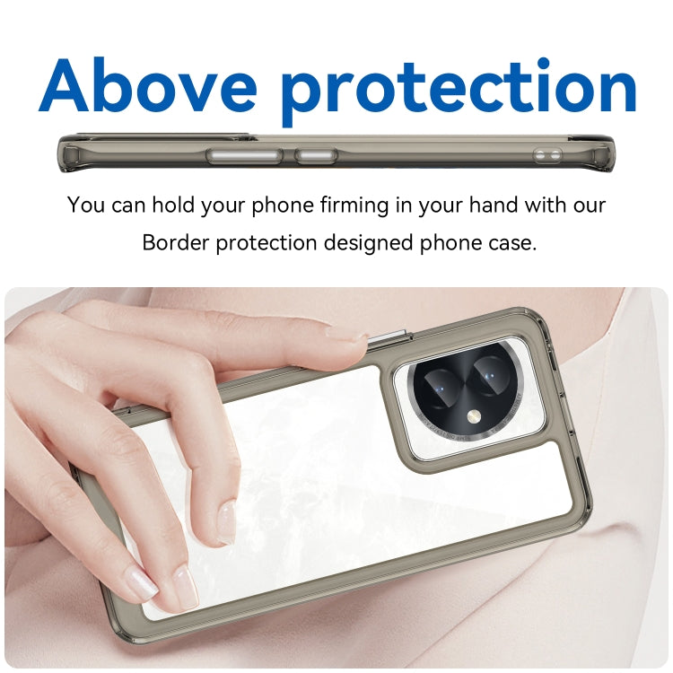 For Honor 100 Colorful Series Acrylic Hybrid TPU Phone Case(Transparent Grey)