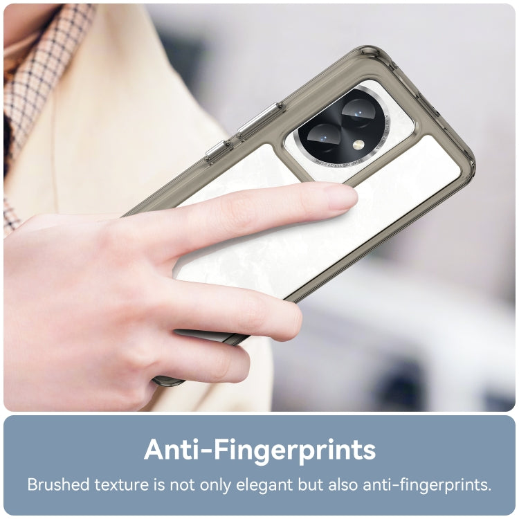 For Honor 100 Colorful Series Acrylic Hybrid TPU Phone Case(Transparent Grey)