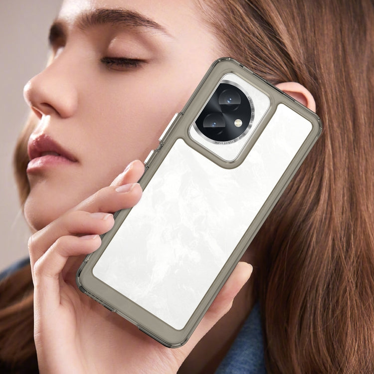 For Honor 100 Colorful Series Acrylic Hybrid TPU Phone Case(Transparent Grey)