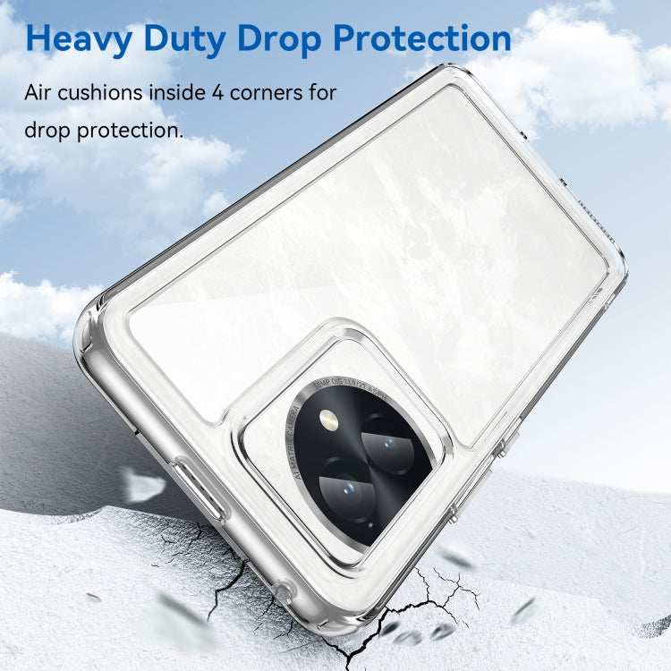 For Honor 100 Colorful Series Acrylic Hybrid TPU Phone Case(Transparent)