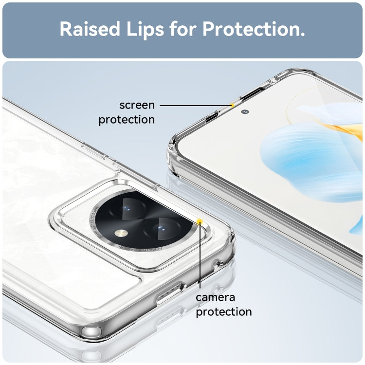 For Honor 100 Colorful Series Acrylic Hybrid TPU Phone Case(Transparent)