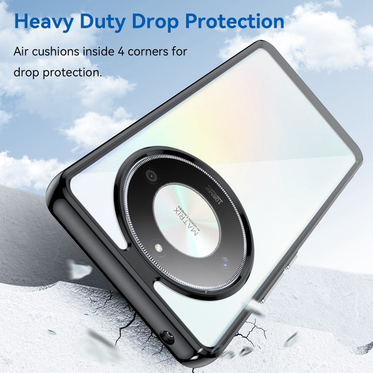 For Honor X9b Colorful Series Acrylic Hybrid TPU Phone Case(Black)