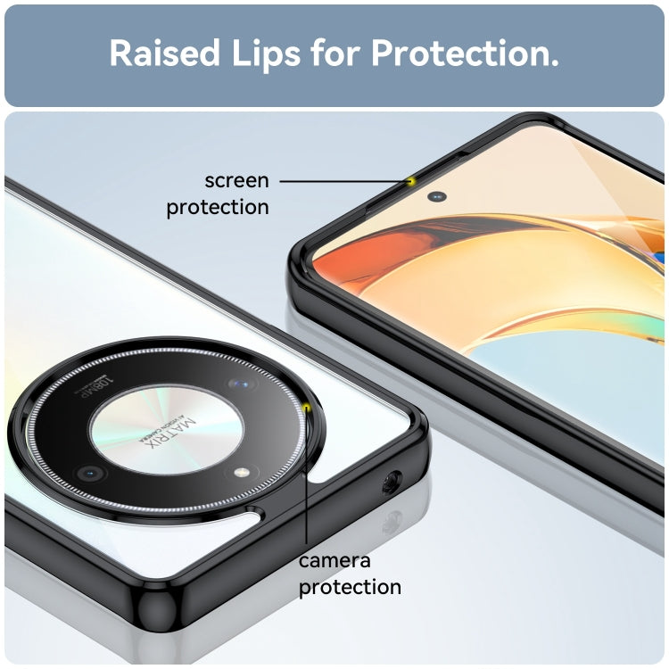 For Honor X9b Colorful Series Acrylic Hybrid TPU Phone Case(Black)