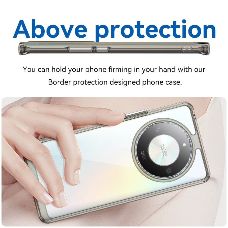 For Honor X50 Colorful Series Acrylic Hybrid TPU Phone Case(Transparent Grey)