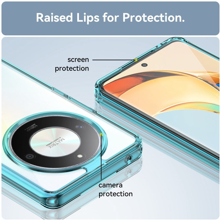 For Honor X50 Colorful Series Acrylic Hybrid TPU Phone Case(Transparent Blue)