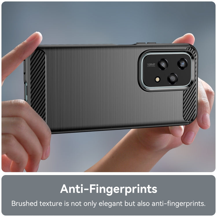 For Honor 200 Lite 5G Global Brushed Texture Carbon Fiber TPU Phone Case(Black)