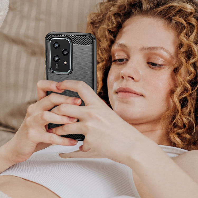 For Honor 200 Lite 5G Global Brushed Texture Carbon Fiber TPU Phone Case(Black)