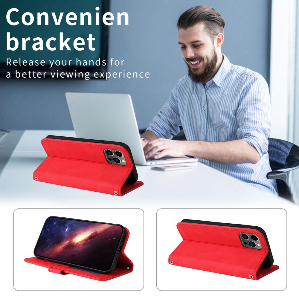 For vivo V50 Skin Feel Life Tree Metal Button Leather Phone Case(Red)