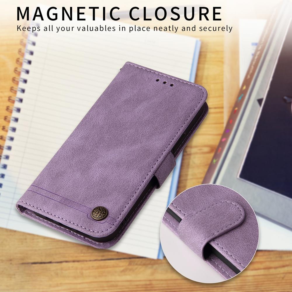 For vivo V50 Skin Feel Life Tree Metal Button Leather Phone Case(Purple)