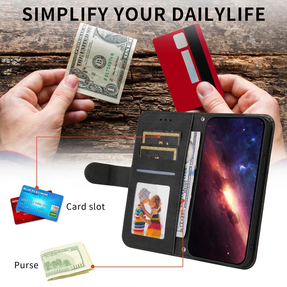 For vivo V50 Skin Feel Life Tree Metal Button Leather Phone Case(Black)