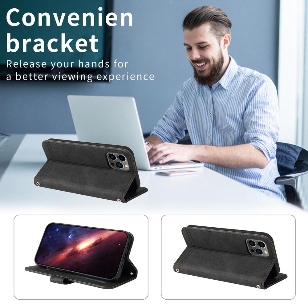 For vivo V50 Skin Feel Life Tree Metal Button Leather Phone Case(Black)