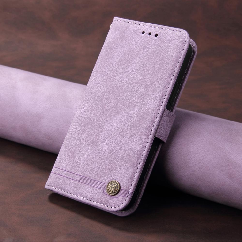 For vivo V50 Lite 4G / 5G Skin Feel Life Tree Metal Button Leather Phone Case(Purple)