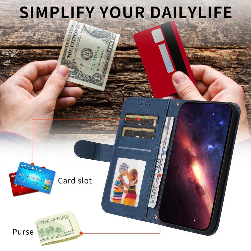 For vivo V50 Lite 4G / 5G Skin Feel Life Tree Metal Button Leather Phone Case(Blue)