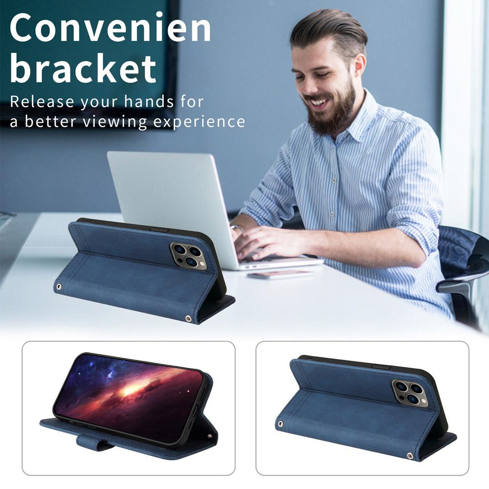 For vivo V50 Lite 4G / 5G Skin Feel Life Tree Metal Button Leather Phone Case(Blue)