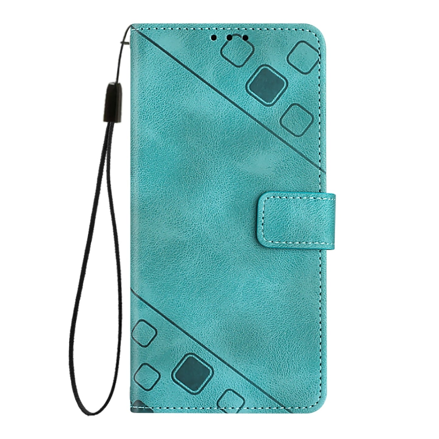 For iPhone 16e Skin-feel Embossed Leather Phone Case(Green)