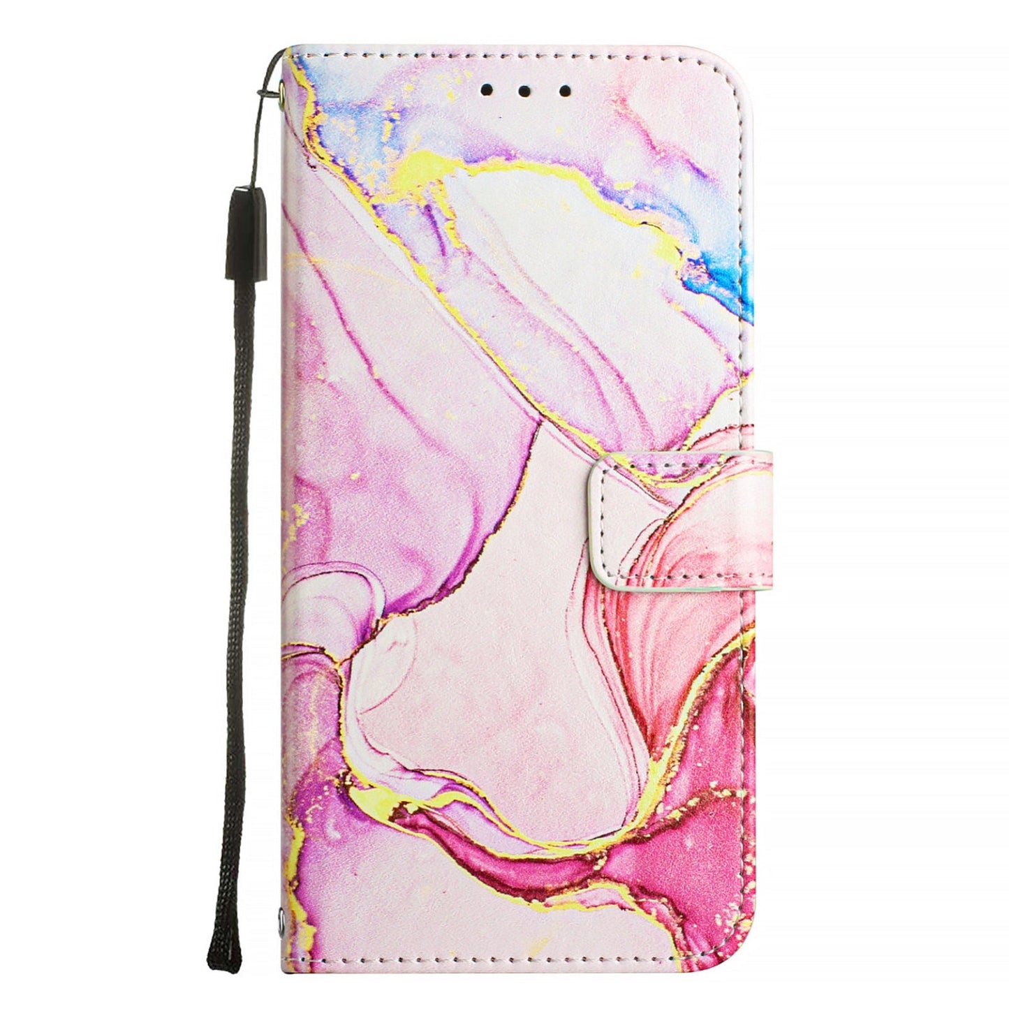 For iPhone 16e PT003 Marble Pattern Flip Leather Phone Case(Rose Gold LS005)