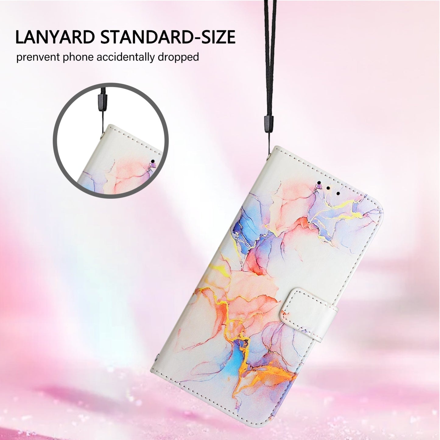 For iPhone 16e PT003 Marble Pattern Flip Leather Phone Case(Galaxy Marble White LS004)