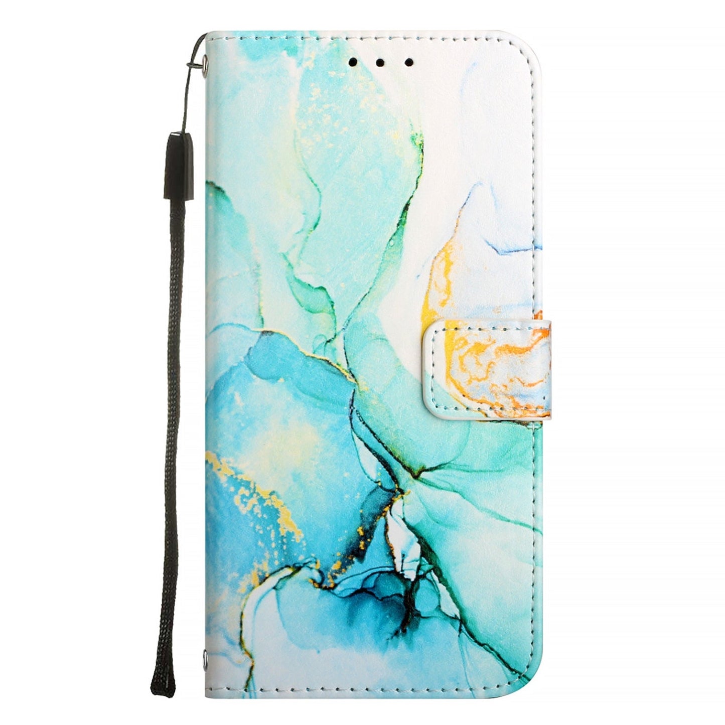 For iPhone 16e PT003 Marble Pattern Flip Leather Phone Case(Green LS003)