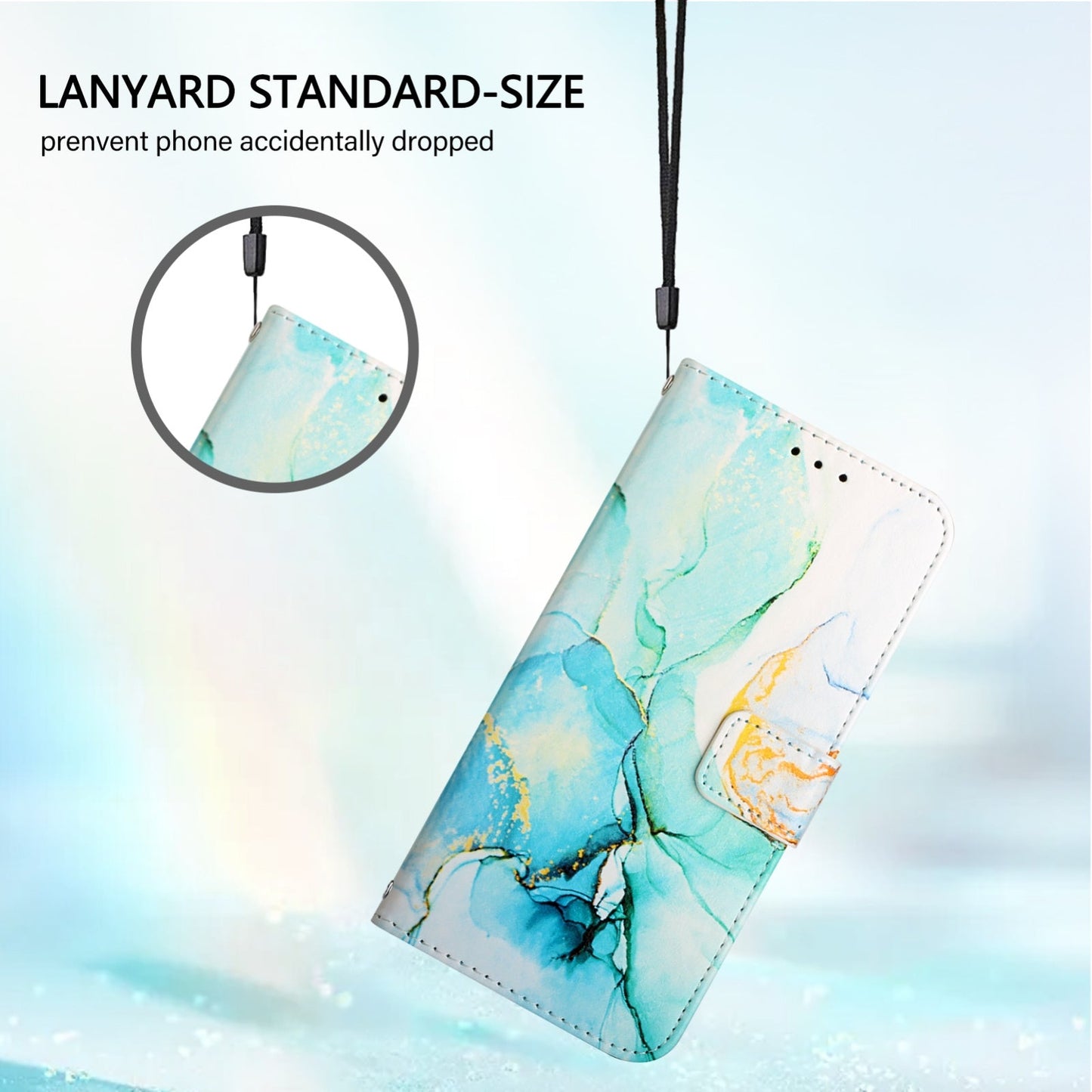 For iPhone 16e PT003 Marble Pattern Flip Leather Phone Case(Green LS003)