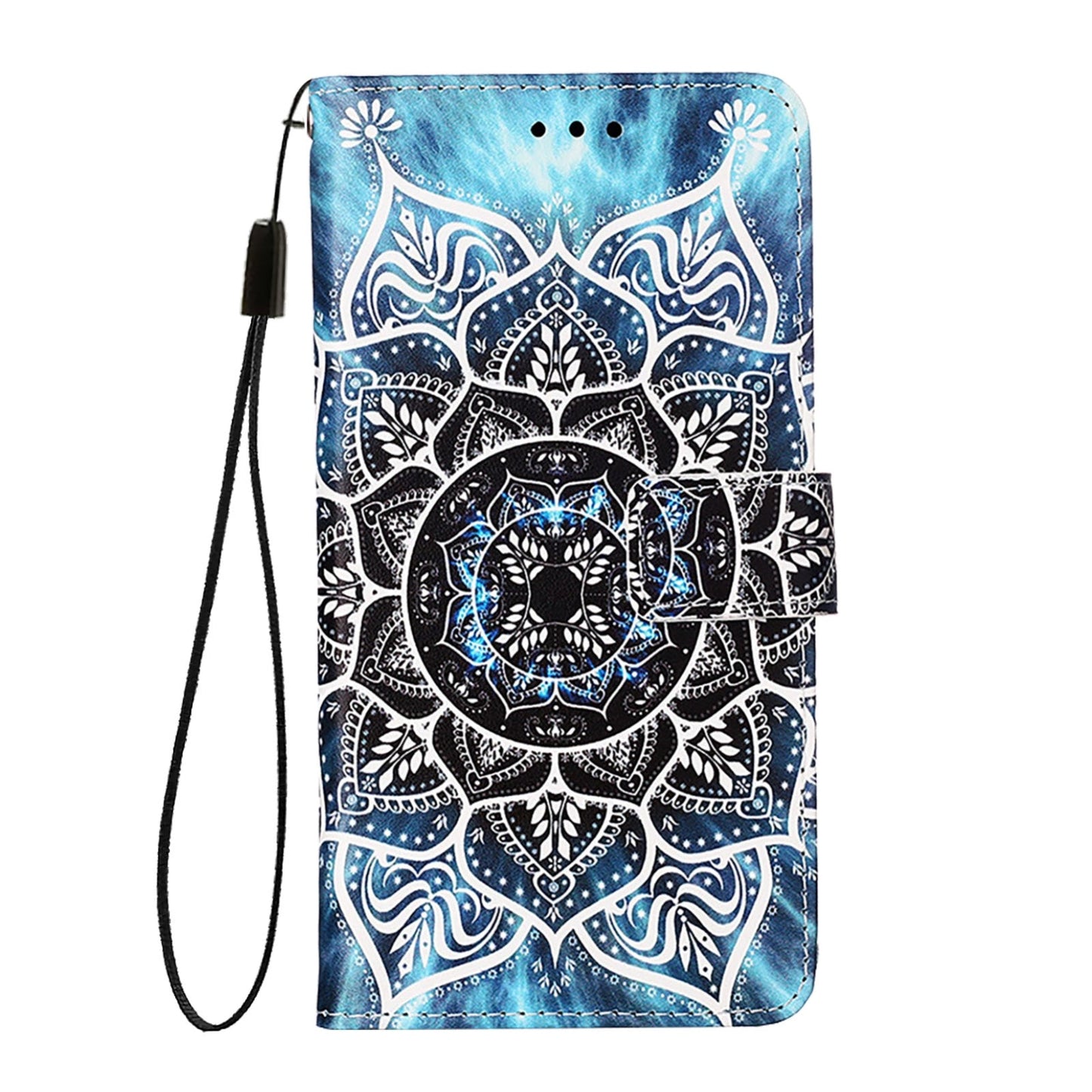 For iPhone 16e Colored Drawing Pattern Plain Weave Leather Phone Case(Undersea Mandala)