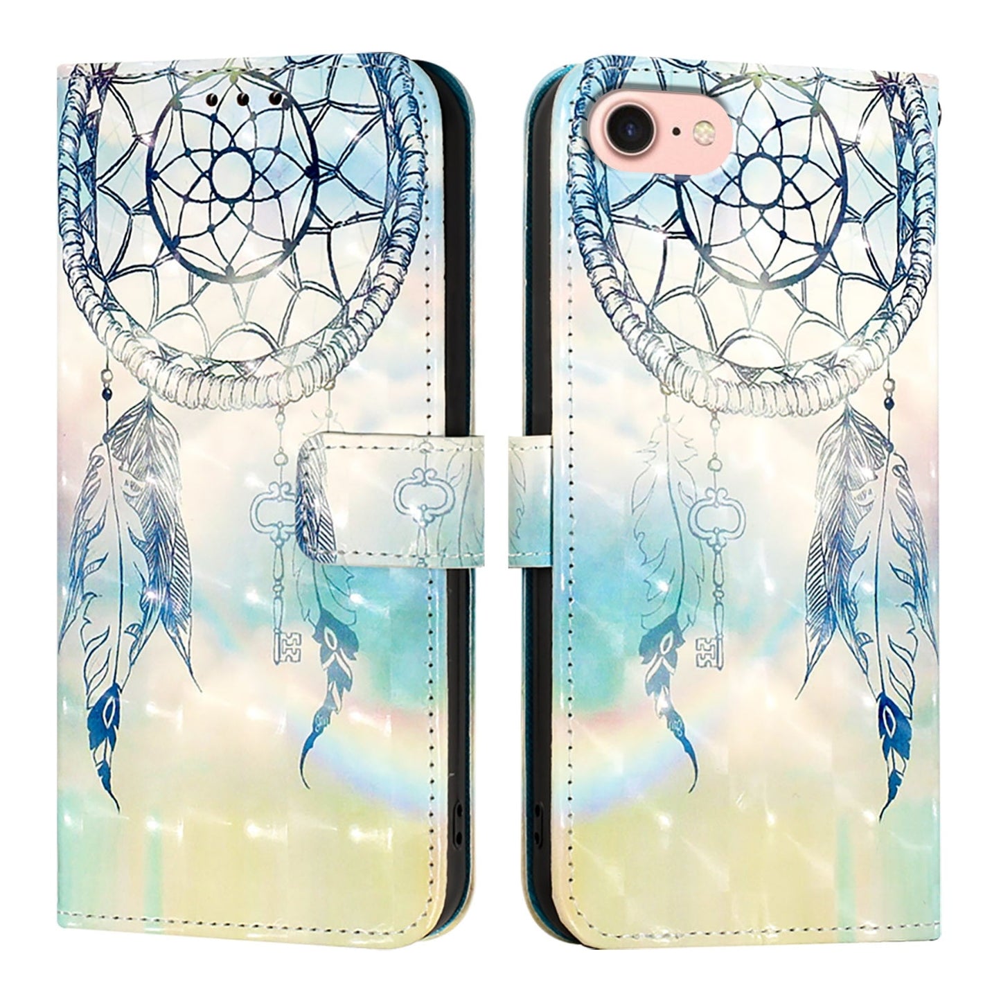 For iPhone 16e 3D Painting Horizontal Flip Leather Phone Case(Dream Wind Chimes)