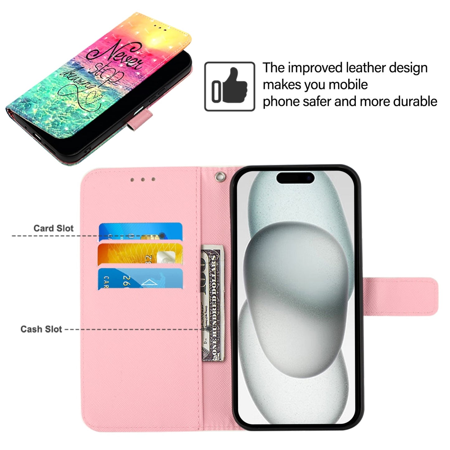 For iPhone 16e 3D Painting Horizontal Flip Leather Phone Case(Chasing Dreams)