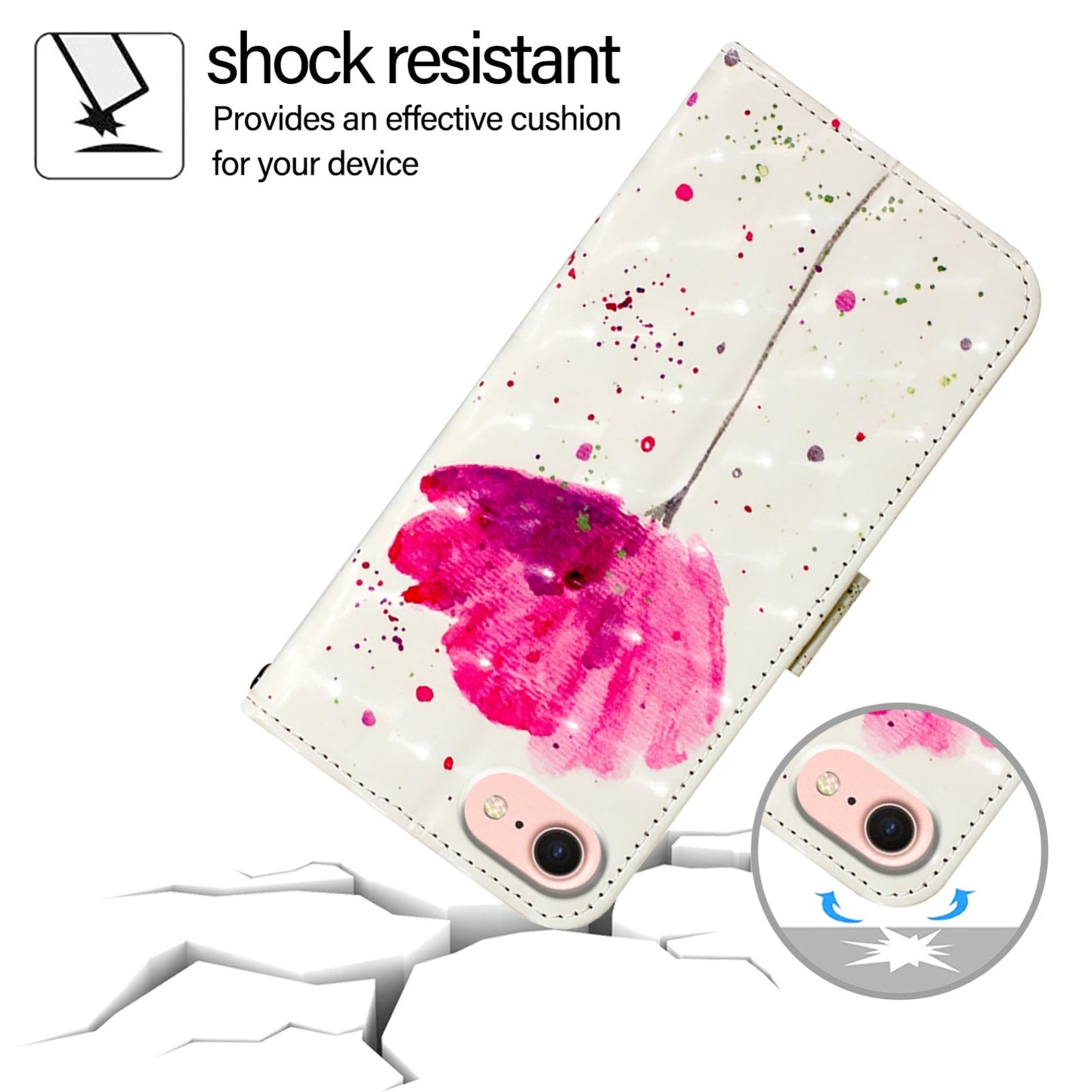 For iPhone 16e 3D Painting Horizontal Flip Leather Phone Case(Flower)