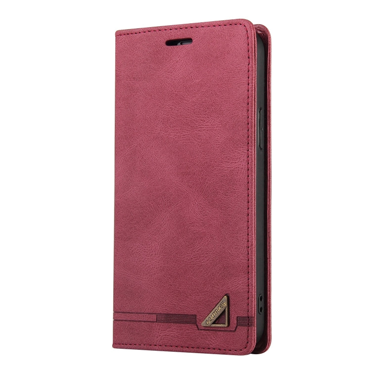 For Samsung Galaxy S24 5G Skin Feel Anti-theft Brush Horizontal Flip Leather Case with Holder(Wine Red)