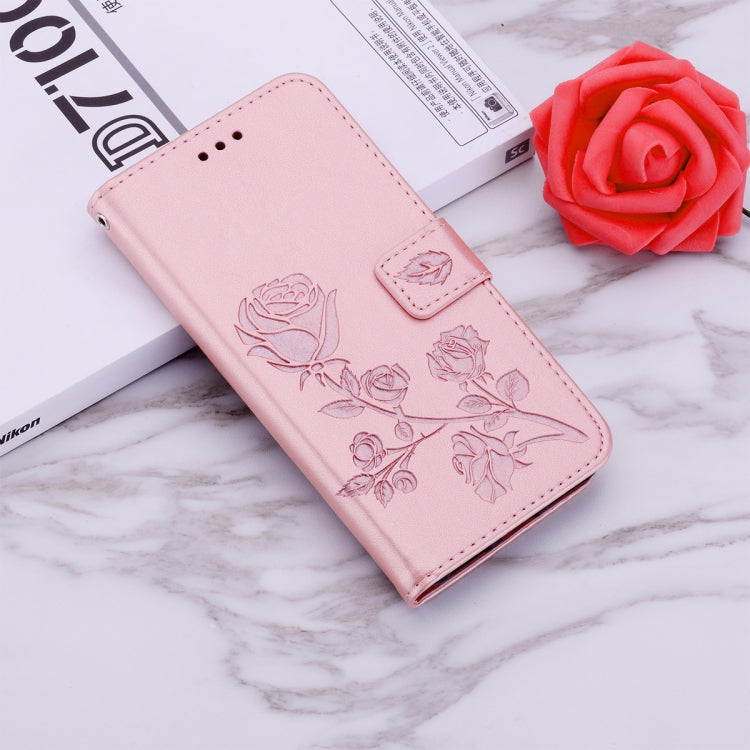 For Honor X9a / Magic 5 Lite Rose Embossed Flip PU Leather Phone Case(Rose Gold)