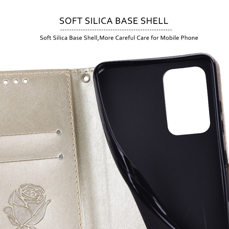 For Honor X8a Rose Embossed Flip PU Leather Phone Case(Gold)