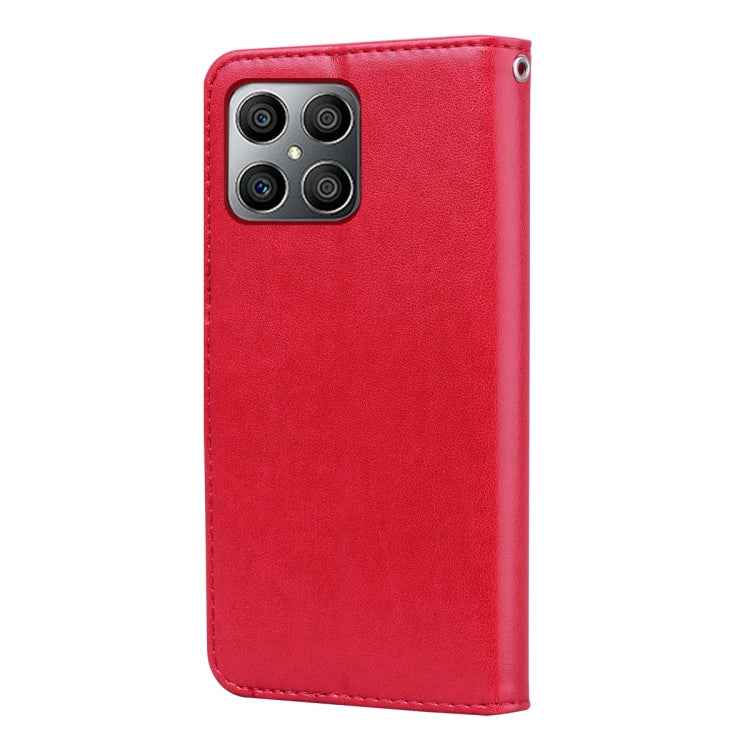 For Honor X8a Rose Embossed Flip PU Leather Phone Case(Red)