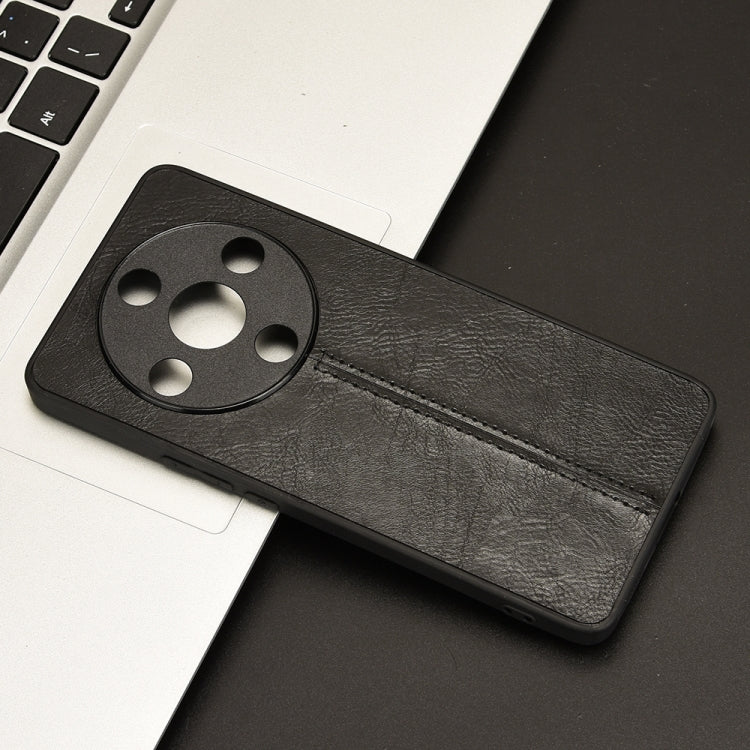 For Honor X9b 5G / Magic6 Lite Cow Pattern Sewing Back Cover Phone Case(Black)