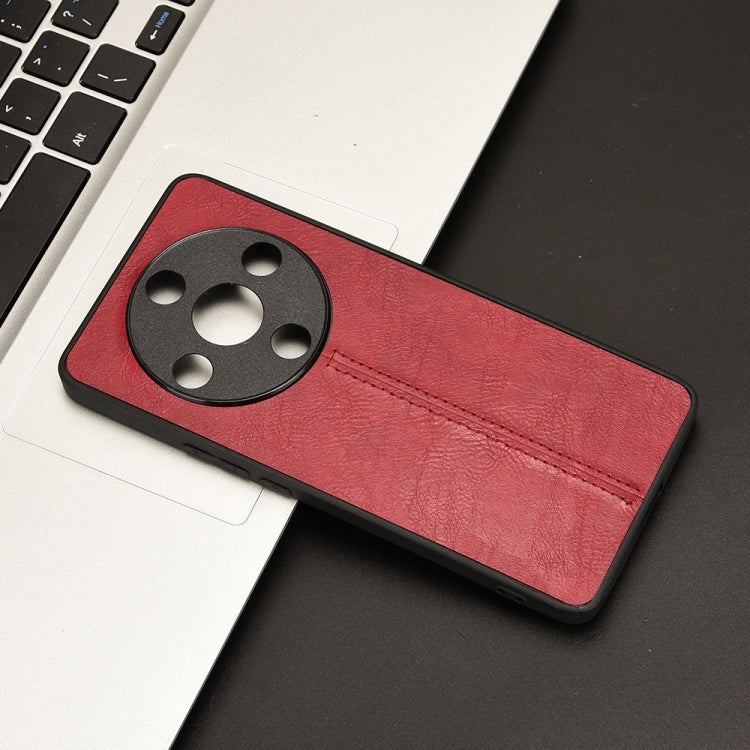 For Honor X9b 5G / Magic6 Lite Cow Pattern Sewing Back Cover Phone Case(Red)