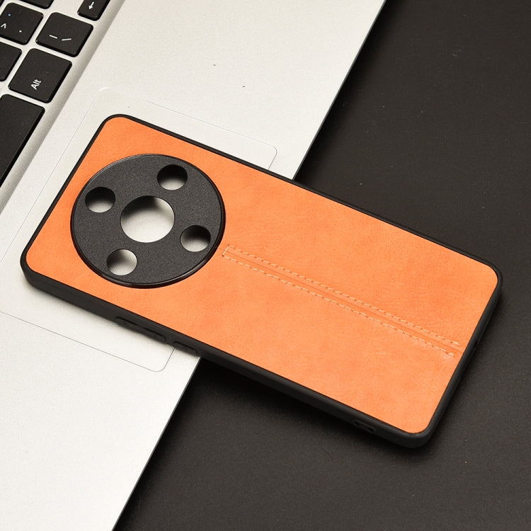 For Honor X9b 5G / Magic6 Lite Cow Pattern Sewing Back Cover Phone Case(Yellow)