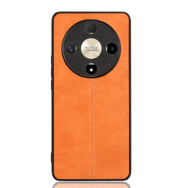 For Honor X9b 5G / Magic6 Lite Cow Pattern Sewing Back Cover Phone Case(Yellow)