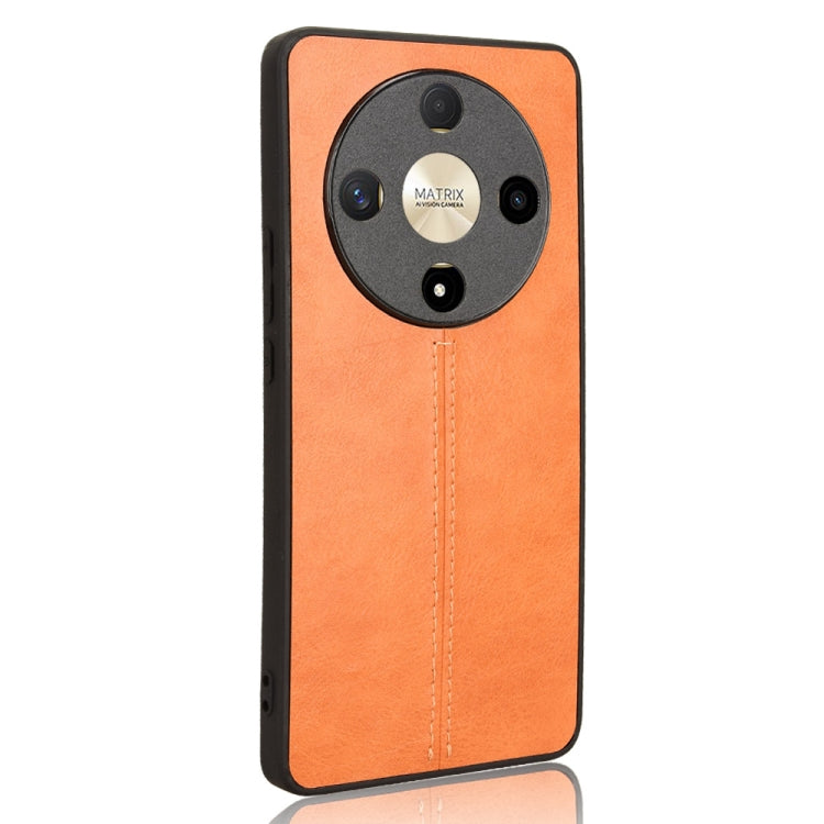 For Honor X9b 5G / Magic6 Lite Cow Pattern Sewing Back Cover Phone Case(Yellow)